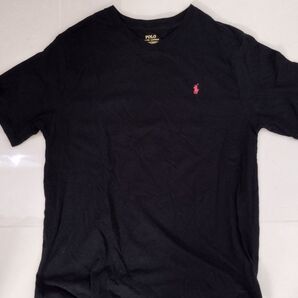 POLO RALPH LAUREN VネックTシャツ 黒 ピンク