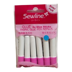 【新品未開封】Sewline ソーライン ファブリックグルーペン 替芯 青 6本セット ボーナスパック FAB50063