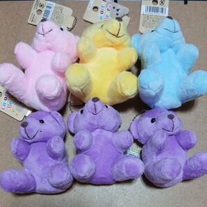 カラフルなくまのぬいぐるみ 6個セット まとめ売り