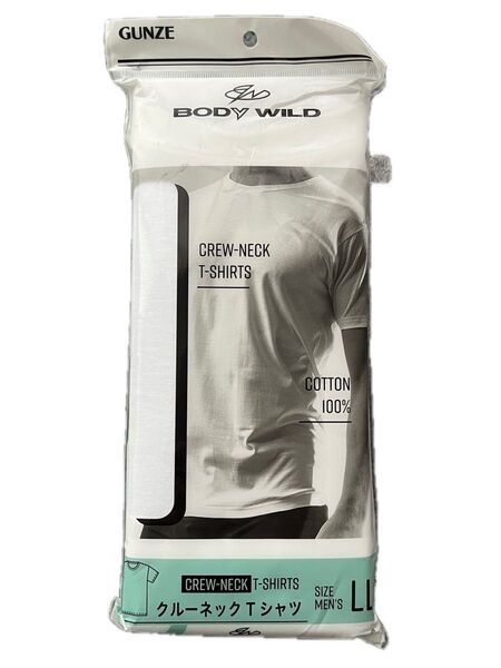 GUNZE グンゼ BODY WILD クルーネックTシャツ LLサイズ 綿100% 抗菌防臭 速乾 半袖