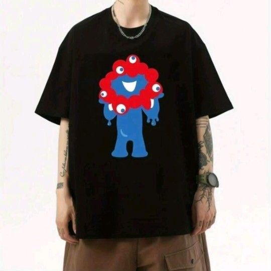 〈大阪・関西万博〉EXPO2025 Tシャツ ミャクミャク ブラック レディース L 半袖 オーバーサイズ