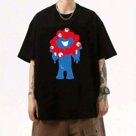 〈大阪・関西万博〉EXPO2025 Tシャツ ミャクミャク ブラック レディース M 半袖 オーバーサイズ