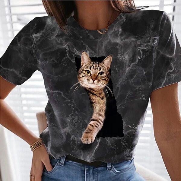 ♪♪♪猫ちゃんプリントTシャツ♪♪♪オシャレ&かわいい☆