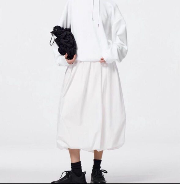 ZARA ロングスカート Sサイズ フレア バルーン ホワイト コットン ボリュームスカート 白