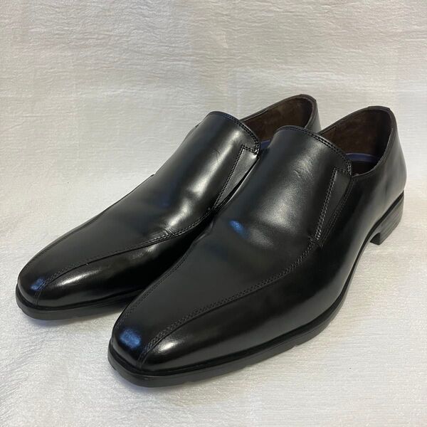 超美品!Hawkins ホーキンス 防水・防滑 レザー スリッポン 26.5 革靴 ビジネスシューズ ブラック
