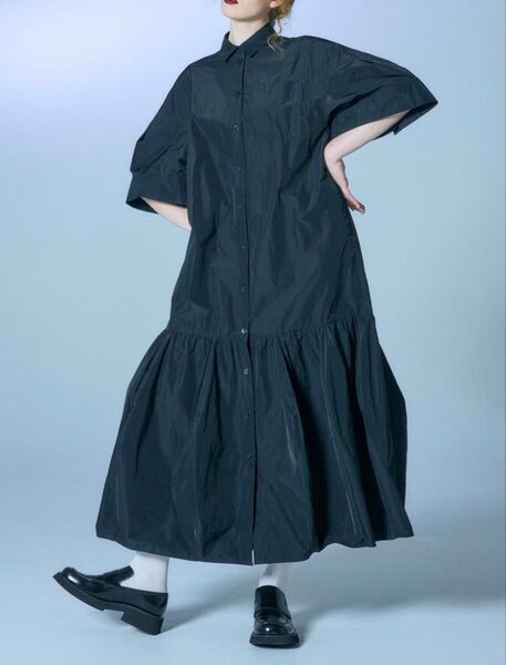 HALF‐SLEEVES SHIRT DRESS 300IS433-1351