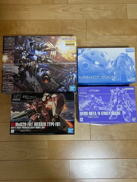 新品未組立 mg ガンダムヴィダール、hg メッサー、イフリートナハト、rg 量産型ズゴック 4機セット
