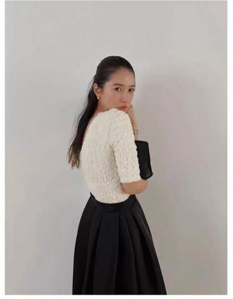新品 CLANE W FACE SHIRRING CROPPED TOPS クラネ