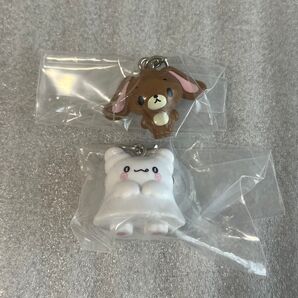 めじるしアクセサリーサンリオキャラクターズオールスターズ Part.2 はなまるおばけ、くろうさ ガチャカプセルトイ キーホルダー