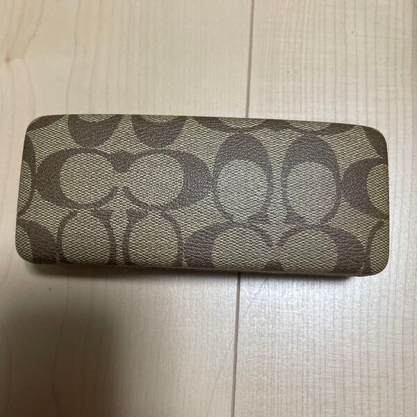 COACH コーチ メガネケース ケースのみ シグネチャー柄 ベージュ