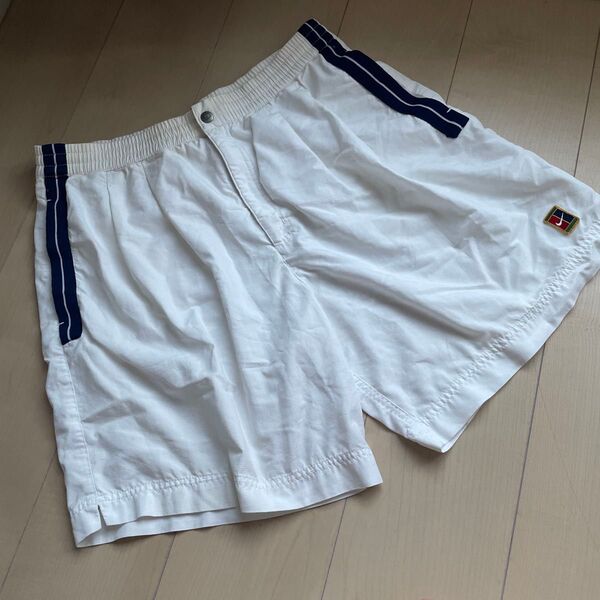 90s NIKE Tennis Stripe Half Pants M 白 ショートパンツ ハーフパンツ 半ズボン ホワイト