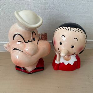 ジャンク ポパイ オリーブ 陶器 貯金箱 当時物 昭和レトロ ヴィンテージ
