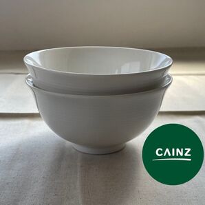 CAINZカインズ陶磁器どんぶりサラダボウル白線流しホワイト17cm DH-1709 2個セット