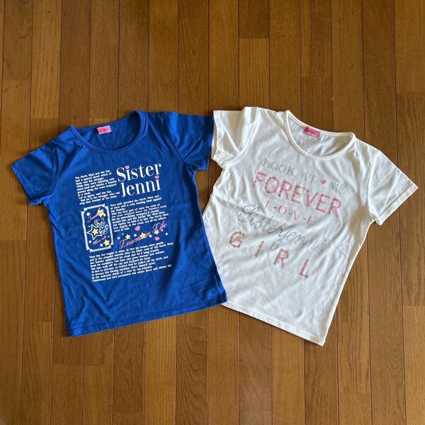 キッズ ガールズ ジェニイ Sister Jenni 半袖 トップス Tシャツ カットソー 2枚 150 ブルー 白