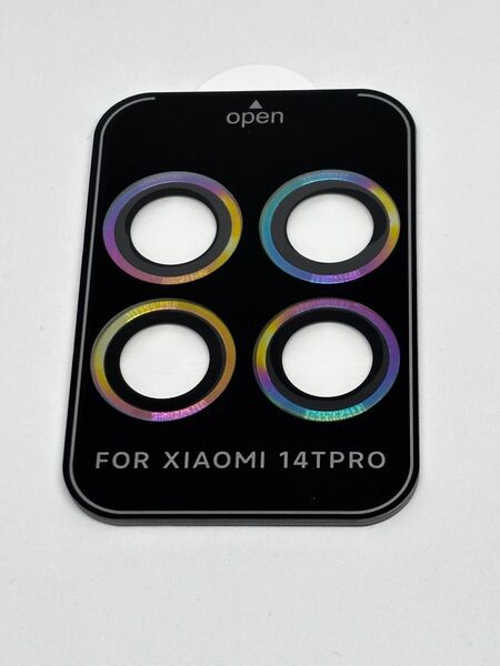 Xiaomi 14T Pro カメラレンズ保護フィルム、9H強化ガラスリング強化ガラスカメラカバー 彩色 ⑦