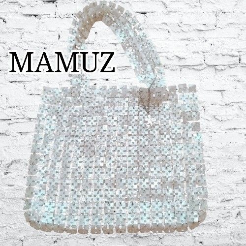 MAMUZ マミューズ シェルバッグ チャーム付 パールホワイト パーティーバッグ