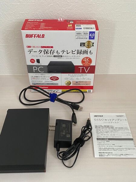 BUFFALO 外付けハードディスク HD-EDS4U3-BE 4TB