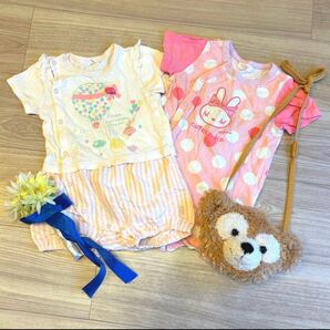 ウサギ ベビー服 ロンパース 70 CUTESY KP ピンク