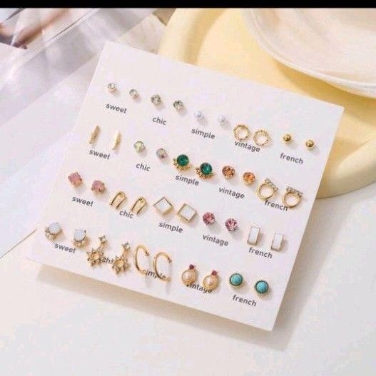 ピアス 豪華20点セット 花 パール ハート 【D1】大量 たくさん まとめ売り ゴールド ピアス アクセサリー