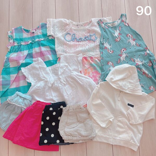 90センチ 女の子 夏服 まとめ売り 10点セット セラフ H&M BEAMSmini アカチャンホンポ