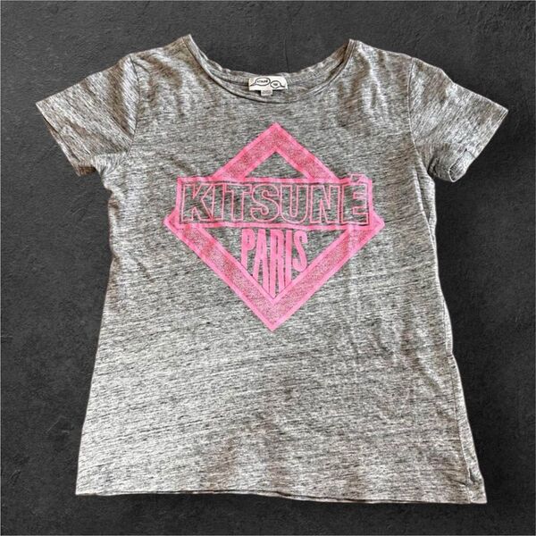 MAISON KITSUNE メゾンキツネ パリTシャツ Sサイズ グレー ロゴ 半袖
