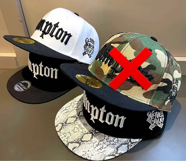 Compton 刺繍 ホワイト ブラック CAP キャップ コンプトン スナップバックキャップ ベースボールキャップ 白 黒