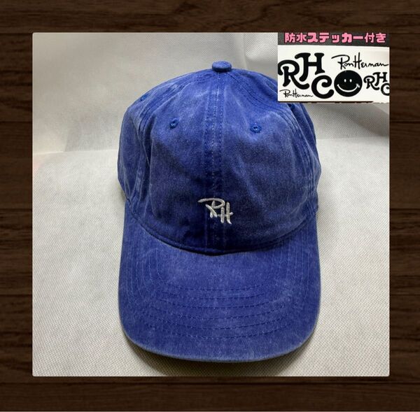 オマケ付き ロゴキャップ ベースボールキャップ キャップ 男女兼用 RH 帽子 ユニセックス ブルー 刺繍 ノーブランド