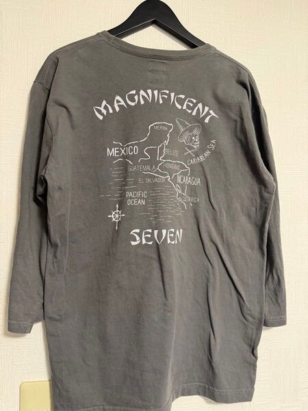 レア neighborhood 七分袖 ロンT Tシャツ グレー ドクロ ネイバーフッド 3/4 nhd 古着 中古 L M