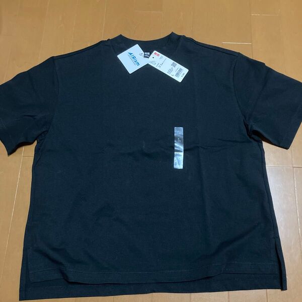 ユニクロ エアリズムコットンオーバーサイズTシャツ L ブラック