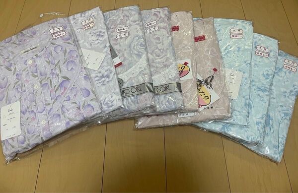 1種類以外、綿100% 春夏 パジャマ 綿100 おねまき 婦人用 長袖 ナイトウェア L タグ付き①