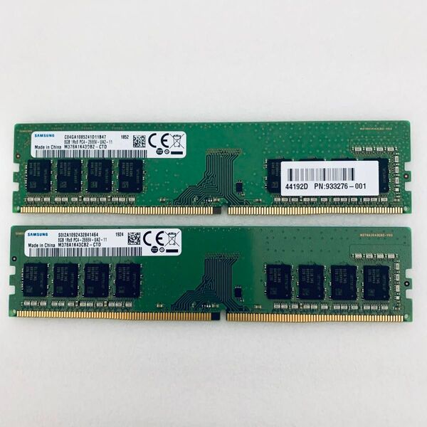 SAMSUNG デスクトップPC用メモリー DDR4 8GB PC4-2666V の中古品 2個 合計16GB