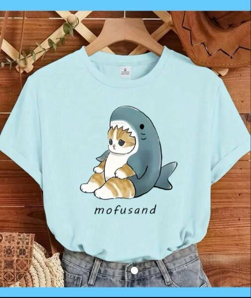 モフサンド mofusand Tシャツ 半袖 カットソー 猫 ネコ サメにゃん
