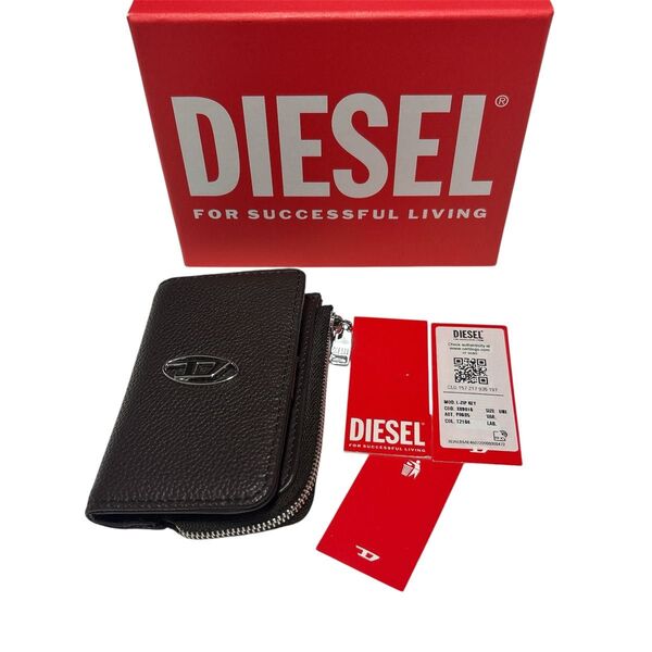 【新品】DIESEL キーケース コインケース 折り財布 牛革 4連 ブラック