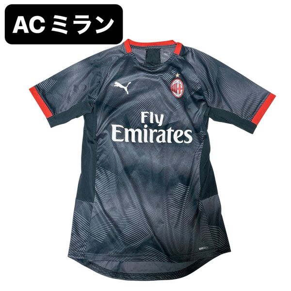 PUMA プーマ ACミラン サッカー ゲームシャツ ブラック レッド M