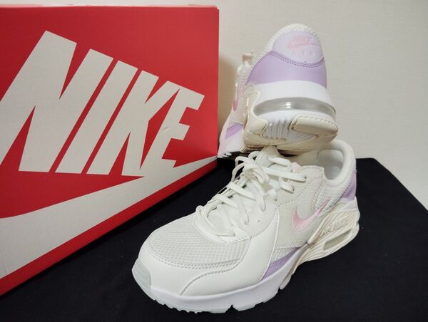 新品24cmナイキNIKEレディーススニーカーAIRMAXEXCEE エアマックスエクシーホワイトピンクパープル