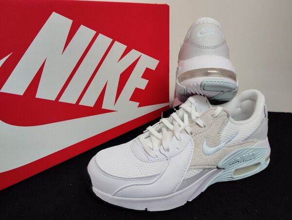 新品24cmナイキNIKEレディーススニーカーAIRMAXEXCEE エアマックスエクシーホワイトペールブルー