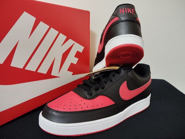 新品30cmナイキコートビジョンレッドブラックCOURTVISIONエアフォース1AF1好きにNIKEメンズスニーカー