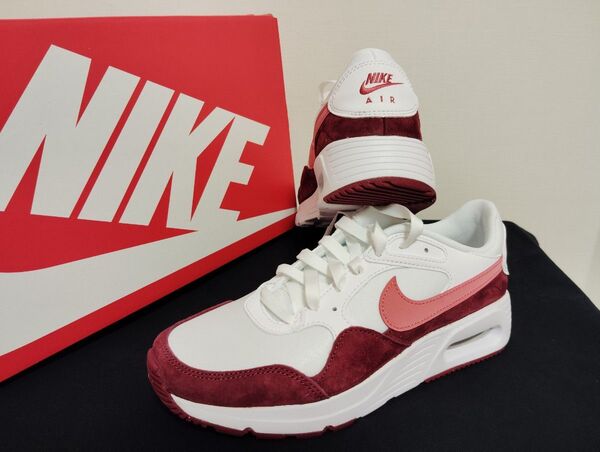 新品24cmナイキNIKEレディーススニーカーAIRMAX SCエアマックスエスシーホワイトレッド白赤