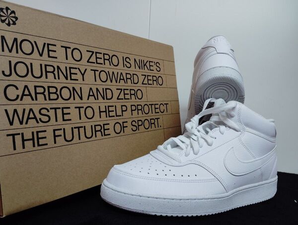 新品28.5cmナイキNIKEメンズスニーカーコートビジョンミッドホワイト白エアフォース1AF1ハイカット好きに