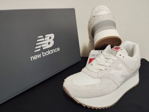 新品24.5cmニューバランス newbalanceレディーススニーカーWL574ZQD厚底スニーカープラットフォーム574+