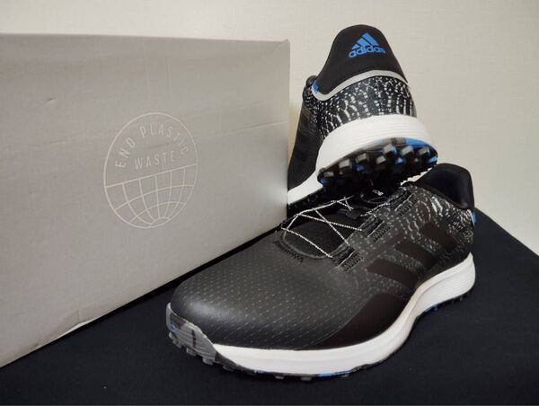 新品27.5cmアディダスadidas メンズゴルフシューズ S2G SL ダイヤルボアBoa黒ブラック スパイクレスGV9789
