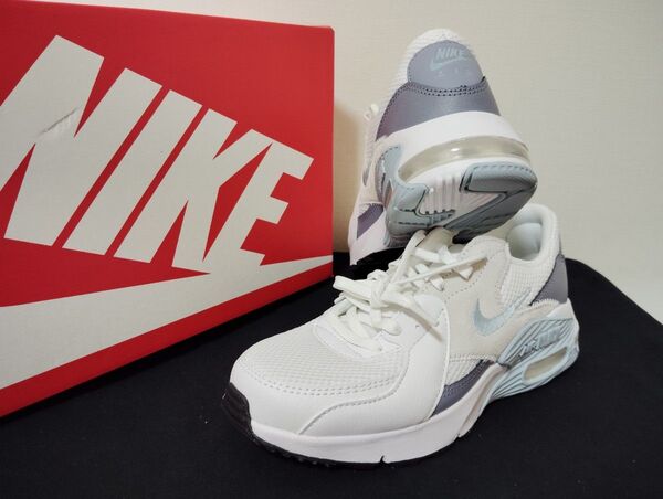 新品24cmナイキNIKEレディーススニーカーAIRMAXEXCEE エアマックスエクシーホワイトサックスブルー