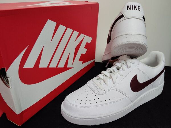 新品29.5cmナイキコートビジョンホワイトバーガンディCOURTVISIONエアフォース1AF1好きにNIKEメンズスニーカー
