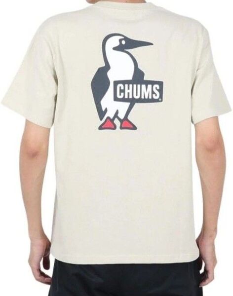 新品チャムスCHUMS TシャツXXLサイズBooby Logoブービーロゴ半袖カットソーメンズバックプリントグレージュ