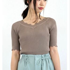 【新品】FREE'SMARTフリーズマート コットンモダールスカラトリムニット