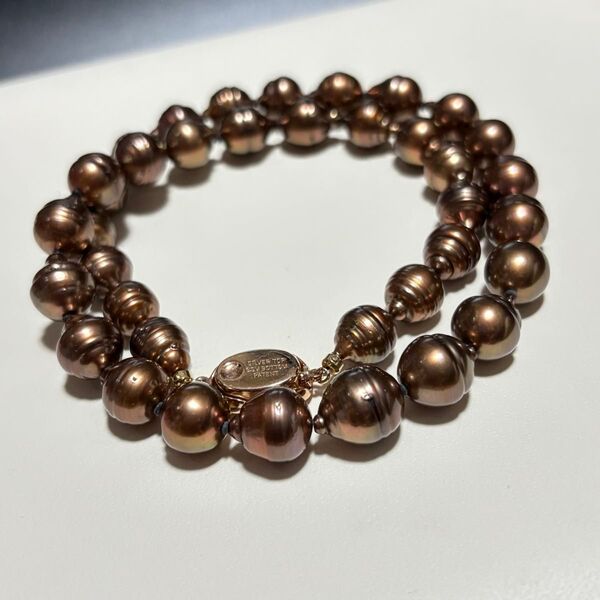 N71 ショコラパール 南洋黒蝶真珠 8.5ー10.5mm バロック ネックレス