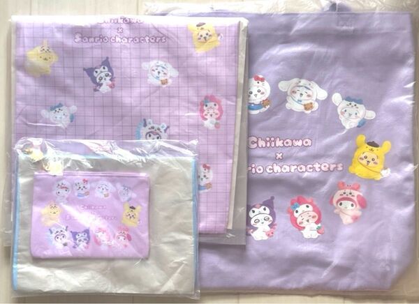 ちいかわ サンリオキャラクターズ エコバッグ トートバッグ フラットポーチ 3点セット