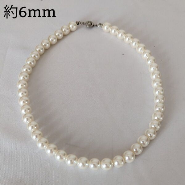 美品◎アコヤパール ネックレス 真珠 高級 ビンテージ vintage フォーマル 直径約6mm アクセサリー パールネックレス