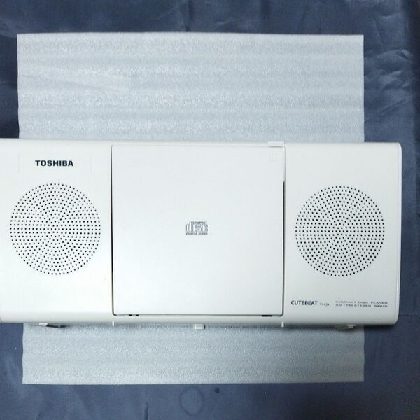 【動作品】 TOSHIBA CDラジオ CUTEBEAT TY-C24 ホワイト メガネケーブル付き