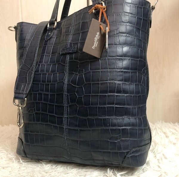 Daniel&Bob 2WAY ネイビー クロコ型押し ショルダーバッグ